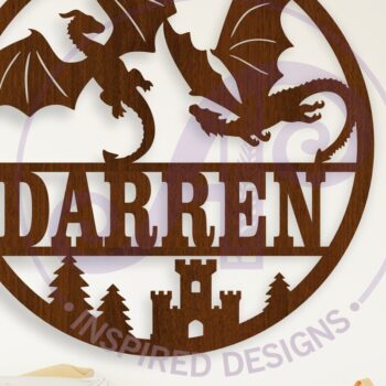 Intra απο ξύλο plywood 3mm-4mm πάχος - Dragons Name Wall Art Sign,   Δίασταση 40x50 cm INTRAFABR-114029594 - Image 1