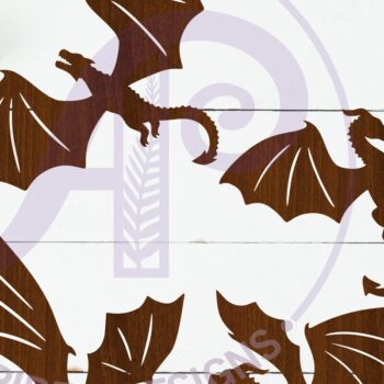 Intra απο ξύλο plywood 3mm-4mm πάχος - Dragons Silhouette Laser Cut Shape  1 Δίασταση 30x20 cm INTRAFABR-113547316 - Image 1