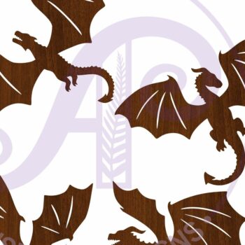 Intra απο ξύλο plywood 3mm-4mm πάχος - Dragons Silhouette Laser Cut Shape  1 Δίασταση 30x20 cm INTRAFABR-113547316 - Image 4