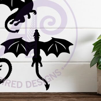 Intra απο ξύλο plywood 3mm-4mm πάχος - Dragons Silhouette Laser Cut Shape 2 Δίασταση 30x20 cm INTRAFABR-113547223 - Image 2