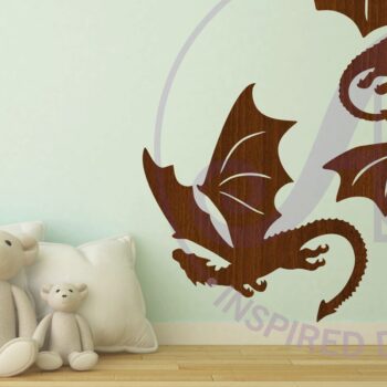 Intra απο ξύλο plywood 3mm-4mm πάχος - Dragons Silhouette Laser Cut Shape 2 Δίασταση 30x20 cm INTRAFABR-113547223 - Image 3