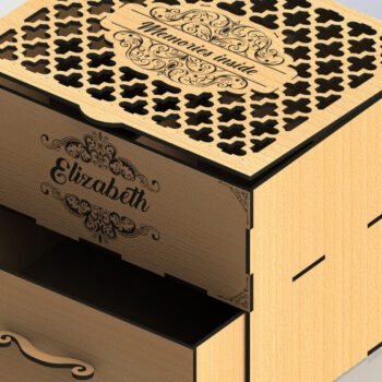 Intra απο ξύλο plywood 3mm-4mm πάχος - Αρχεία  Laser Organizer συρταριέρα Δίασταση 20x20 cm INTRAFABR-79576929 - Image 2