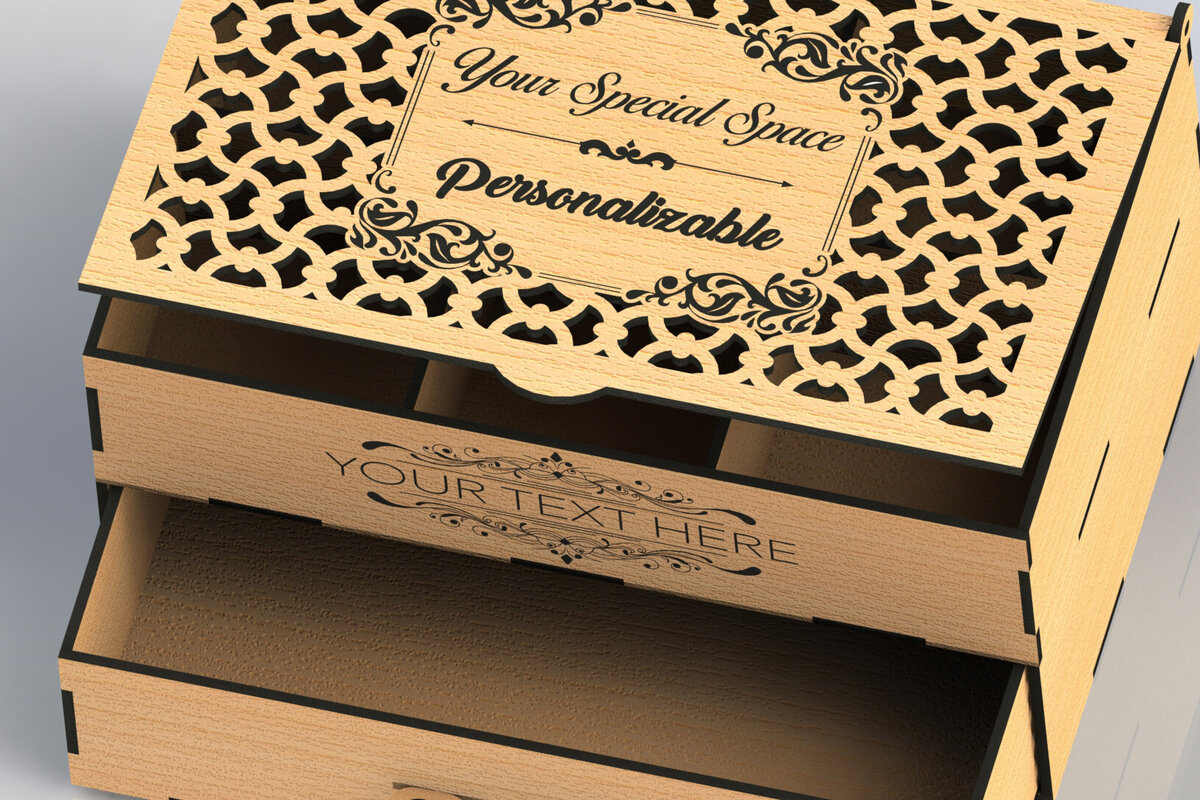 Intra απο ξύλο plywood 3mm-4mm πάχος - Αρχεία  συρταριέρα για κόφτες λέιζερ Δίασταση 20x20 cm INTRAFABR-79576957