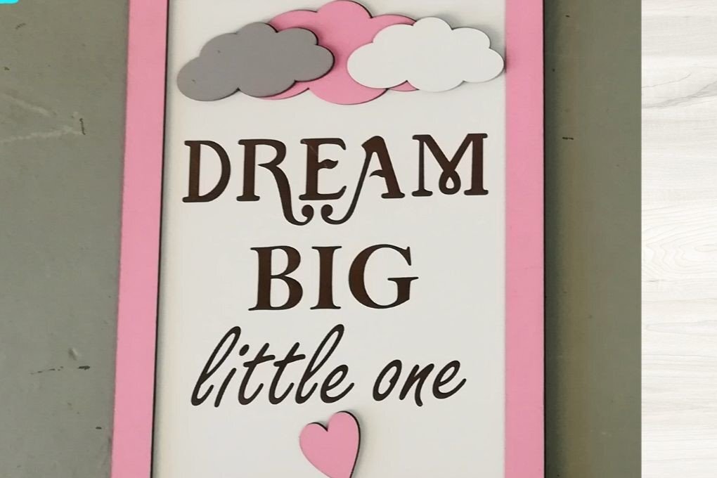 Intra απο ξύλο plywood 3mm-4mm πάχος - Dream Big Glowforge Laser Cut  Δίασταση 20x20 cm INTRAFABR-35834784