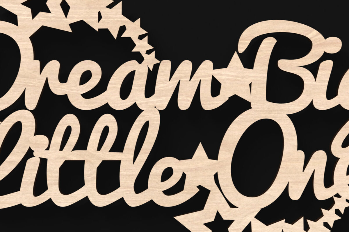 Intra απο ξύλο plywood 3mm-4mm πάχος - Όνειρο Big Little One Σημάδι κοπής με λέιζερ Δίασταση 4x4 cm INTRAFABR-104681192