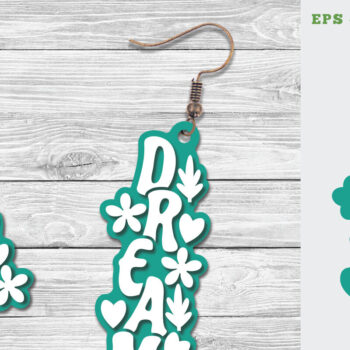 Intra απο ξύλο plywood 3mm-4mm πάχος - Σκουλαρίκια Dream Laser Cut  Δίασταση 3x3 cm INTRAFABR-111648067 - Image 1