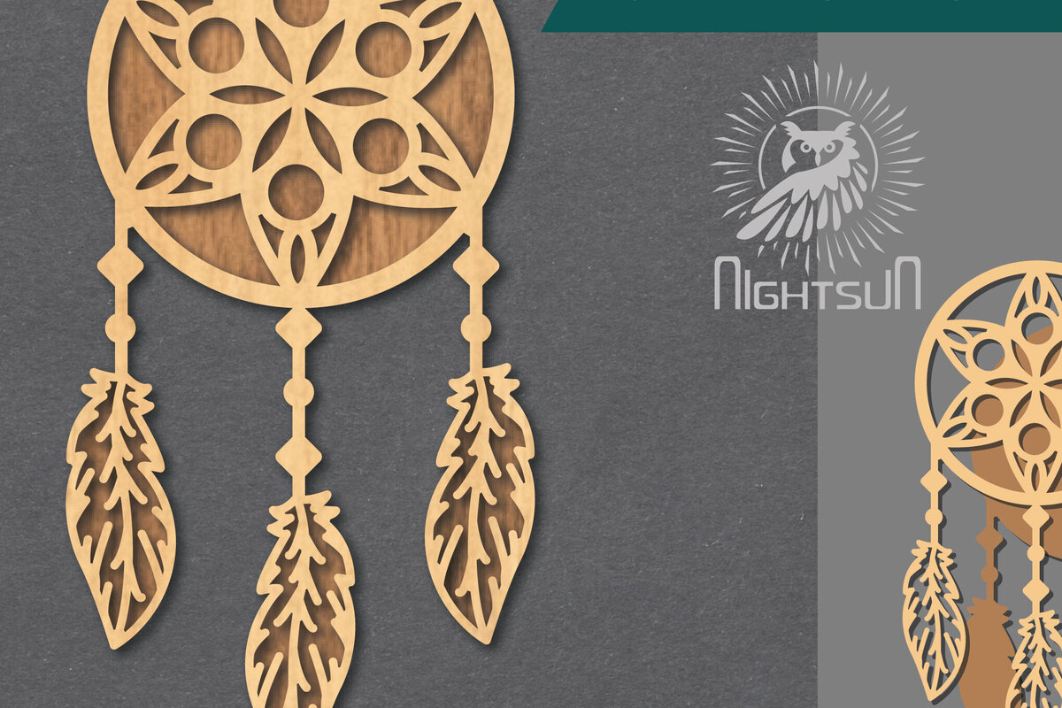 Intra απο ξύλο plywood 3mm-4mm πάχος - Διακόσμηση Dreamcatcher Cut Laser 1 Δίασταση 20x20 cm INTRAFABR-124402925