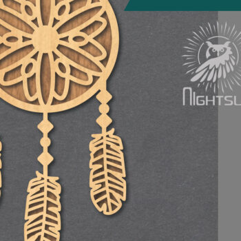 Intra απο ξύλο plywood 3mm-4mm πάχος - Διακόσμηση Dreamcatcher Cut Laser 3 Δίασταση 20x20 cm INTRAFABR-124402923 - Image 1