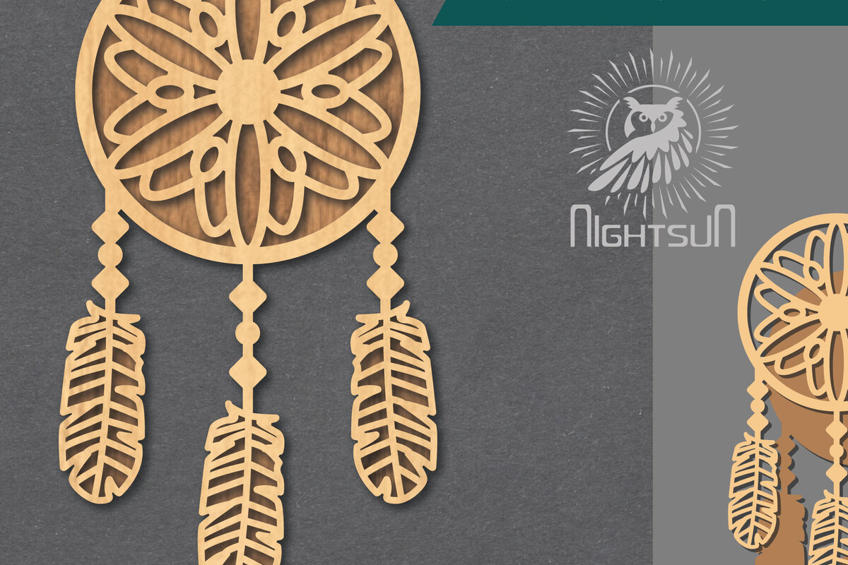 Intra απο ξύλο plywood 3mm-4mm πάχος - Διακόσμηση Dreamcatcher Cut Laser 3 Δίασταση 20x20 cm INTRAFABR-124402923