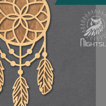 Intra απο ξύλο plywood 3mm-4mm πάχος - Διακόσμηση Dreamcatcher Cut Laser 4 Δίασταση 20x20 cm INTRAFABR-124402934 - Image 1