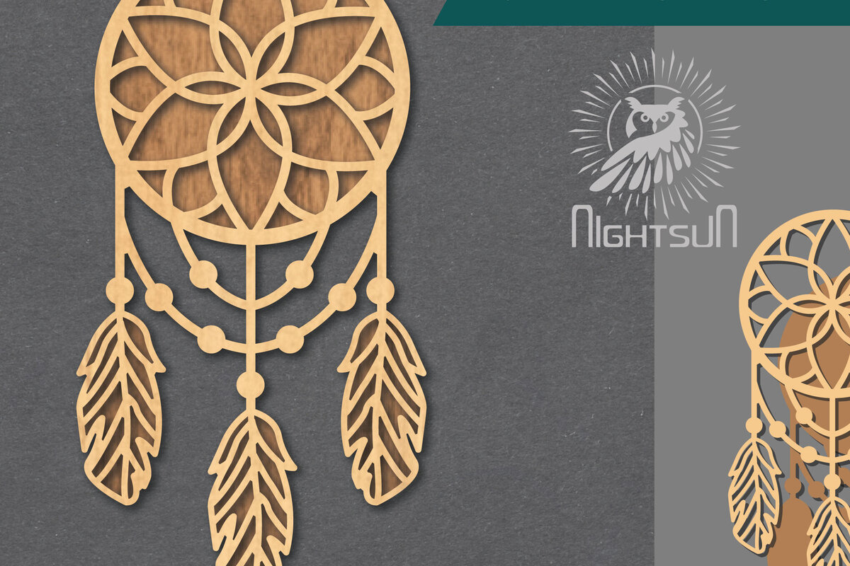 Intra απο ξύλο plywood 3mm-4mm πάχος - Διακόσμηση Dreamcatcher Cut Laser 4 Δίασταση 20x20 cm INTRAFABR-124402934