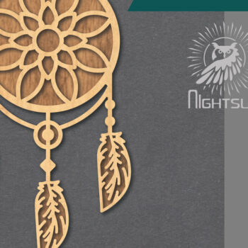 Intra απο ξύλο plywood 3mm-4mm πάχος - Διακόσμηση Dreamcatcher Cut Laser 5 Δίασταση 20x20 cm INTRAFABR-124402933 - Image 1