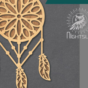 Intra απο ξύλο plywood 3mm-4mm πάχος - Διακόσμηση Dreamcatcher Cut Laser 6 Δίασταση 20x20 cm INTRAFABR-124402932 - Image 1