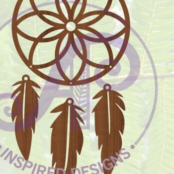 Intra απο ξύλο plywood 3mm-4mm πάχος - Dreamcatcher Laser Cut Design 3 Δίασταση 30x20 cm INTRAFABR-68421083 - Image 1