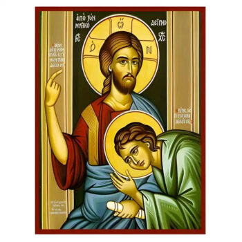 Εικόνα Ορθοδοξίας με περίγραμμα χρυσό σε ξύλο Φλαμουρίας με βάση Εικόνα Μυστικός Δείπνος, Λεπτομέρεια Χειροποίητη Ελληνορθόδοξη , Κρεμαστή πλάκα βυζαντινής τέχνης, χριστιανική τέχνη Διάσταση 10x7 cm (3,9 x 2,8 ίντσες) INTRAEK-670968 - Image 1