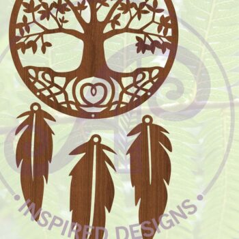 Intra απο ξύλο plywood 3mm-4mm πάχος - Dreamcatcher Laser Cut Design 5 Δίασταση 30x20 cm INTRAFABR-68421387 - Image 1