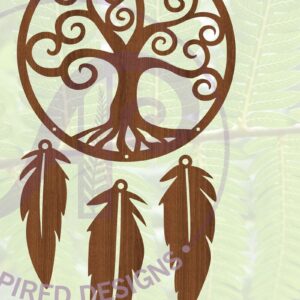 Intra απο ξύλο plywood 3mm-4mm πάχος - Dreamcatcher Laser Cut Design 6  Δίασταση 30x20 cm INTRAFABR-68421529