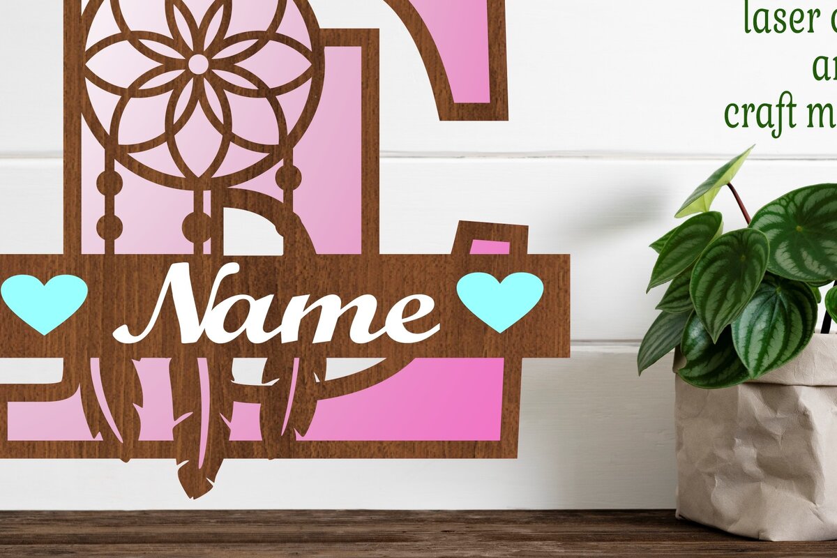 Intra απο ξύλο plywood 3mm-4mm πάχος - Ονειροπαγίδα Monogram Letter E  Cut Δίασταση 20x20 cm INTRAFABR-71527717