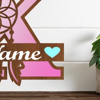 Intra απο ξύλο plywood 3mm-4mm πάχος - Ονειροπαγίδα Monogram Letter K  Cut Δίασταση 20x20 cm INTRAFABR-71527821 - Image 1