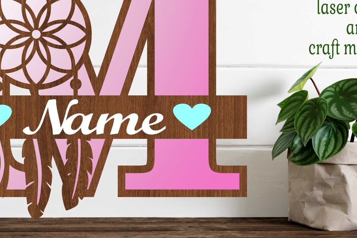 Intra απο ξύλο plywood 3mm-4mm πάχος - Ονειροπαγίδα Monogram Letter M  Cut Δίασταση 20x20 cm INTRAFABR-71527910