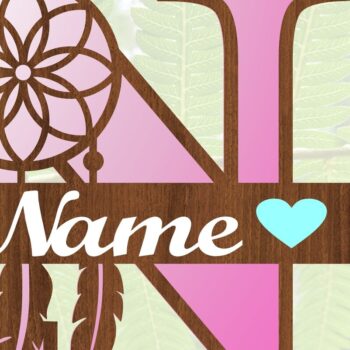 Intra απο ξύλο plywood 3mm-4mm πάχος - Ονειροπαγίδα Monogram Letter N  Cut Δίασταση 20x20 cm INTRAFABR-71528014 - Image 3