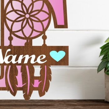 Intra απο ξύλο plywood 3mm-4mm πάχος - Ονειροπαγίδα Monogram Letter T  Cut Δίασταση 20x20 cm INTRAFABR-71528142 - Image 1