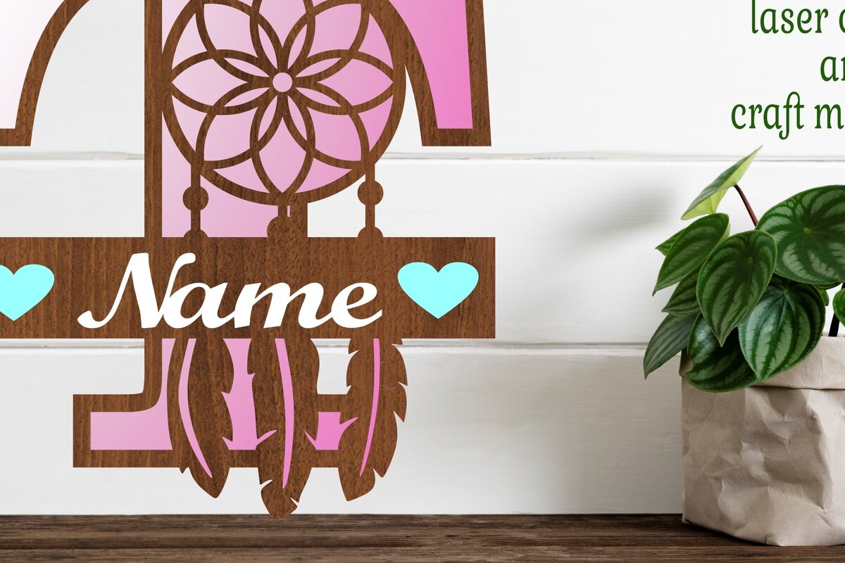 Intra απο ξύλο plywood 3mm-4mm πάχος - Ονειροπαγίδα Monogram Letter T  Cut Δίασταση 20x20 cm INTRAFABR-71528142