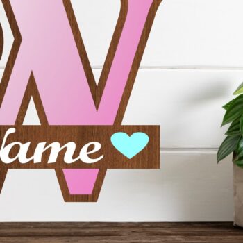 Intra απο ξύλο plywood 3mm-4mm πάχος - Ονειροπαγίδα Monogram Letter W  Cut Δίασταση 20x20 cm INTRAFABR-71528196 - Image 1