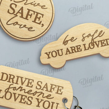 Intra απο ξύλο plywood 3mm-4mm πάχος - Driver Keychains Set Laser Cut Δίασταση 4x4 cm INTRAFABR-121123316 - Image 1
