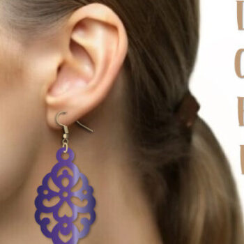 Intra απο ξύλο plywood 3mm-4mm πάχος - Drop Earrings , Σκουλαρίκια με . Δίασταση 3x3 cm INTRAFABR-99491206 - Image 3