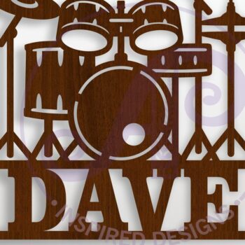 Intra απο ξύλο plywood 3mm-4mm πάχος - Σήμα ονόματος Drum Kit   Laser Cut Δίασταση 30x20 cm INTRAFABR-122284888 - Image 1