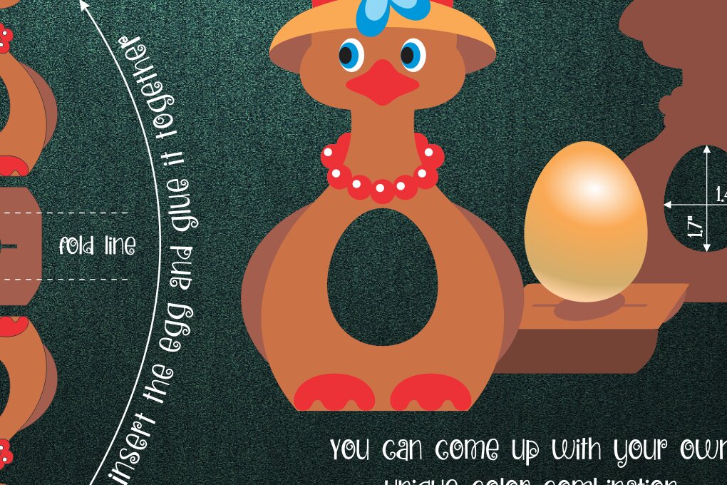 Intra απο ξύλο plywood 3mm-4mm πάχος - Πρότυπο θήκης πασχαλινών αυγών πάπιας Δίασταση 15x15 cm INTRAFABR-27114993