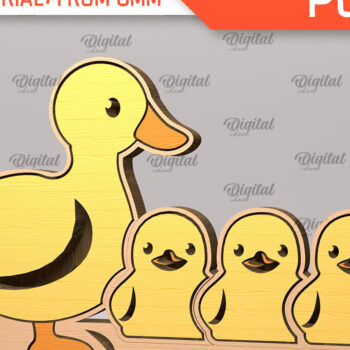 Intra απο ξύλο plywood 3mm-4mm πάχος - Duck Family Puzzle Δίασταση 30x20 cm INTRAFABR-99619319 - Image 1