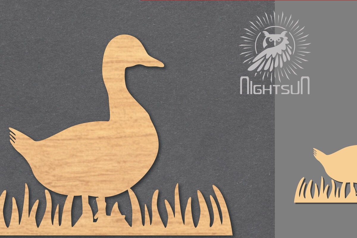 Intra απο ξύλο plywood 3mm-4mm πάχος - Διακόσμηση κοπής με λέιζερ πάπιας Δίασταση 20x20 cm INTRAFABR-117109705