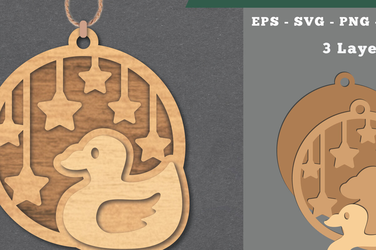 Intra απο ξύλο plywood 3mm-4mm πάχος - Στολίδι κοπής με λέιζερ πάπιας  Δίασταση 6x6 cm INTRAFABR-112069837