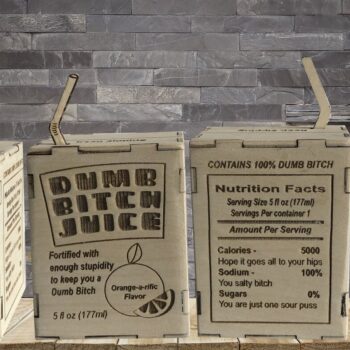 Intra απο ξύλο plywood 3mm-4mm πάχος - Κουτί ποτού χυμού Dumb Bitch Δίασταση 20x20 cm INTRAFABR-31680807 - Image 1