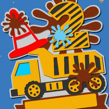 Intra απο ξύλο plywood 3mm-4mm πάχος - Dump Truck Cake Topper 3D Δίασταση 20x20 cm INTRAFABR-105579537 - Image 1