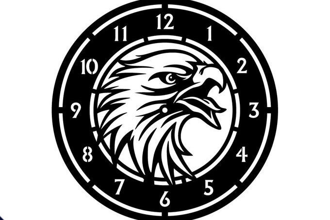 Intra απο ξύλο plywood 3mm-4mm πάχος - Πρότυπο κοπής ρολογιού αετού Δίασταση 20x20 cm INTRAFABR-68375578