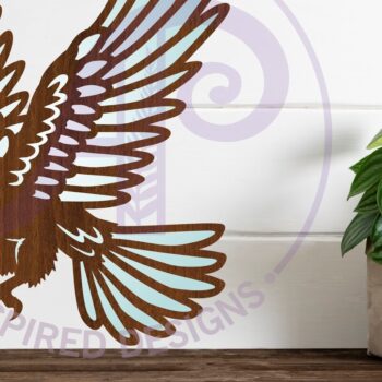 Intra απο ξύλο plywood 3mm-4mm πάχος - Eagle Detailed cut out Wall Art Δίασταση 40x50 cm INTRAFABR-107273022 - Image 2