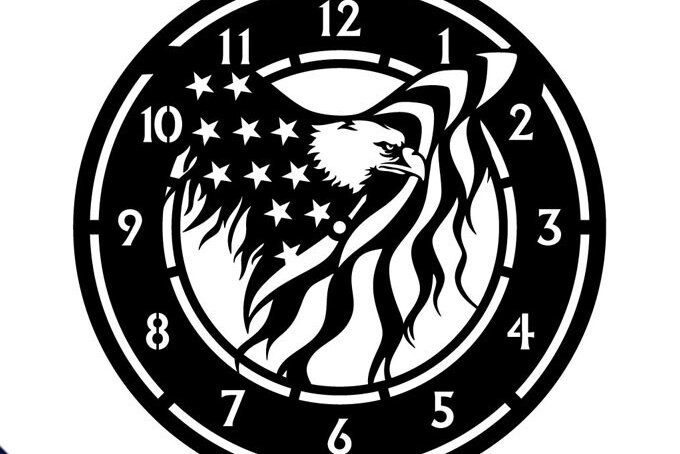 Intra απο ξύλο plywood 3mm-4mm πάχος - Πρότυπο κοπής ρολογιού σημαία αετού Δίασταση 20x20 cm INTRAFABR-68290388