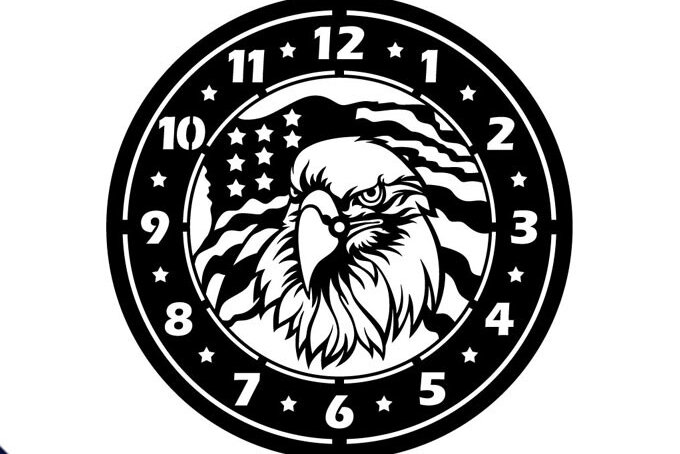 Intra απο ξύλο plywood 3mm-4mm πάχος - Πρότυπο κοπής ρολογιού σημαίας αετού Δίασταση 20x20 cm INTRAFABR-68290448