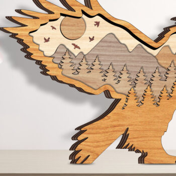 Intra απο ξύλο plywood 3mm-4mm πάχος - Eagle Layered Wooden - Break Jhon Δίασταση 20x20 cm INTRAFABR-93781176 - Image 1