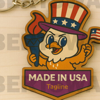 Intra απο ξύλο plywood 3mm-4mm πάχος - Eagle Made in USA Keychain Δίασταση 4x4 cm INTRAFABR-122904919 - Image 1