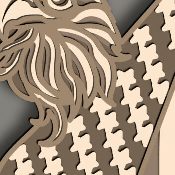 Intra απο ξύλο plywood 3mm-4mm πάχος - Eagle Multilayer /3D Patriotic Eagle Δίασταση 30x20 cm INTRAFABR-64464394 - Image 3