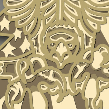 Intra απο ξύλο plywood 3mm-4mm πάχος - Eagle Multilayer /3D Patriotic Eagle Δίασταση 30x20 cm INTRAFABR-66199433 - Image 3