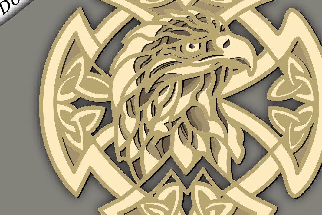 Intra απο ξύλο plywood 3mm-4mm πάχος - Eagle Multilayer /Papercut/Laser Cut/ Δίασταση 30x20 cm INTRAFABR-62870154