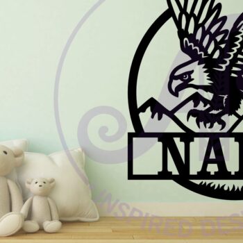 Intra απο ξύλο plywood 3mm-4mm πάχος - Eagle Name Sign Laser Δίασταση 30x20 cm INTRAFABR-103547556 - Image 3