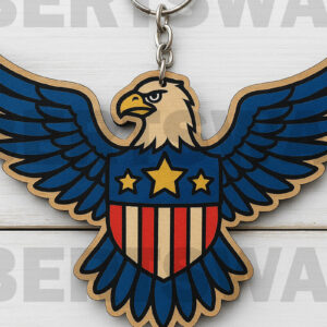 Intra απο ξύλο plywood 3mm-4mm πάχος - Μπρελόκ Eagle Shield  Δίασταση 4x4 cm INTRAFABR-122268032