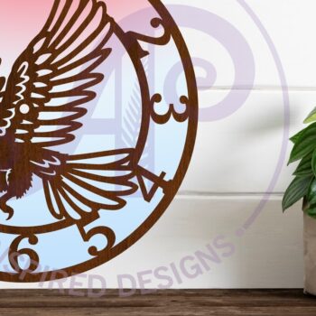 Intra απο ξύλο plywood 3mm-4mm πάχος - Eagle Wall Clock Files Cut Laser, Δίασταση 30x20 cm INTRAFABR-103675192 - Image 1