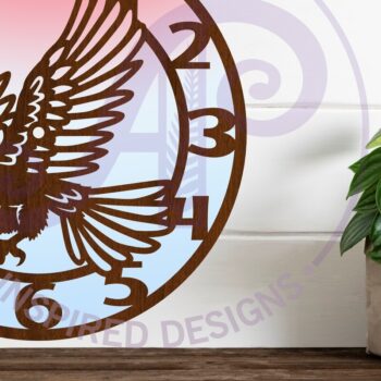 Intra απο ξύλο plywood 3mm-4mm πάχος - Eagle Wall Clock Files Cut Laser, Δίασταση 30x20 cm INTRAFABR-103675192 - Image 3